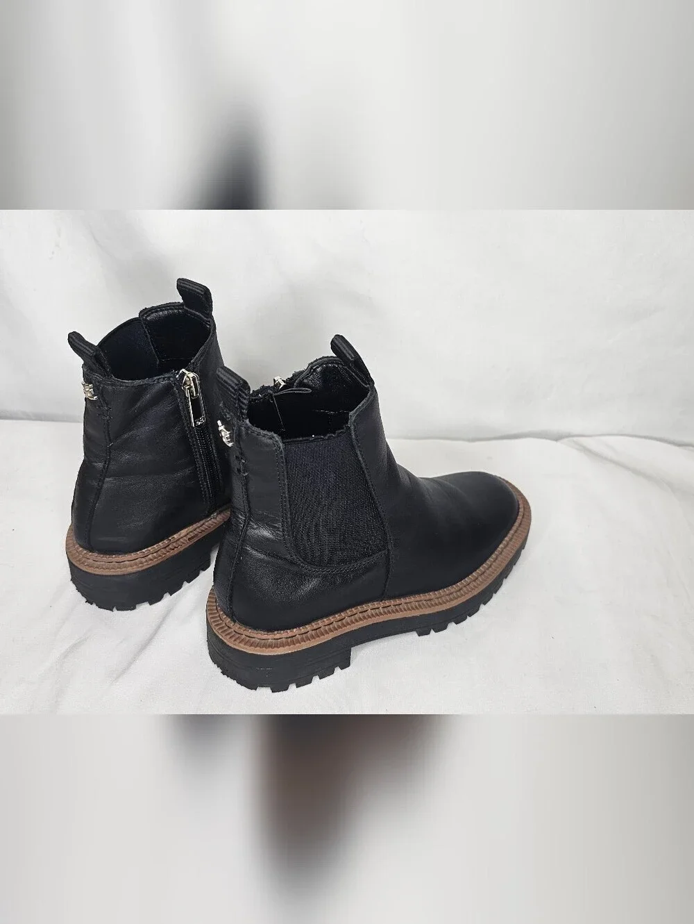 Sam Edelman Laguna Black‎ Leather Chelsea Boots Youth Girls Size 13